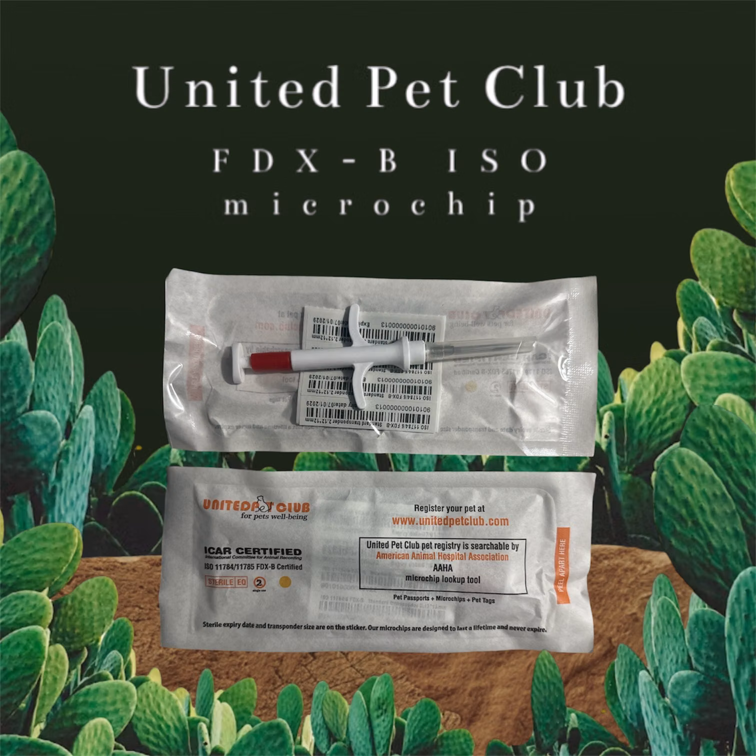 United Pet Club Single User animal Microchip + Standard Pet Tag